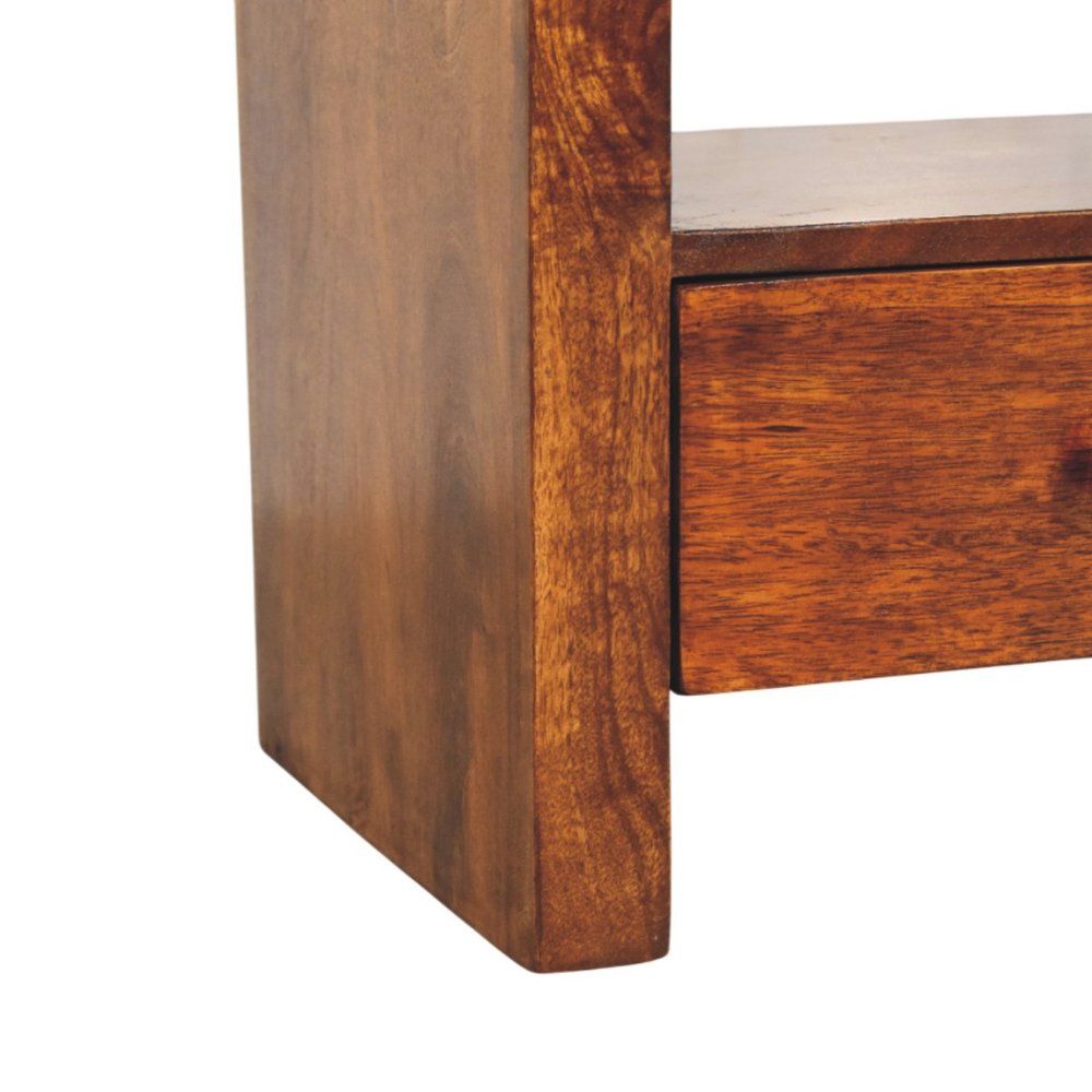 43" Brown Solid Wood Enclosed and Open Storage TV Stand