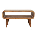 26" Brown Solid Wood Open Shelving TV Stand