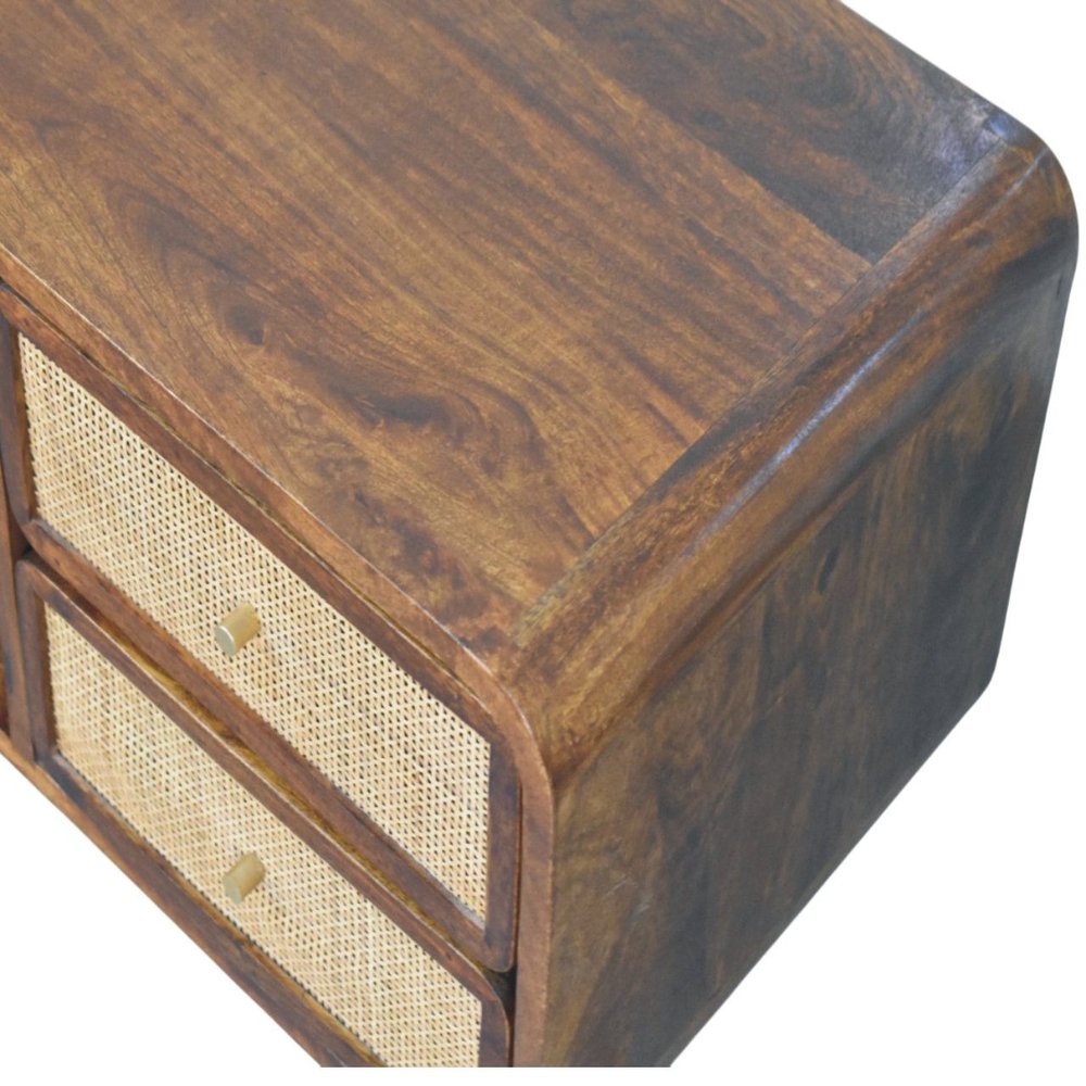 43" Brown Solid Wood Enclosed and Open Storage TV Stand
