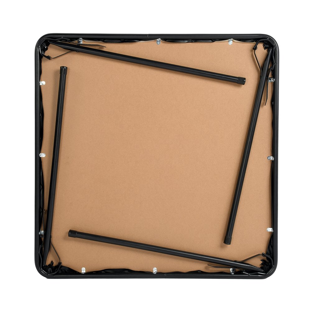34" Black Wood and Iron Folding Square Card Table