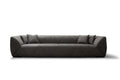 126" Dark Gray Nubuck Leather Sofa