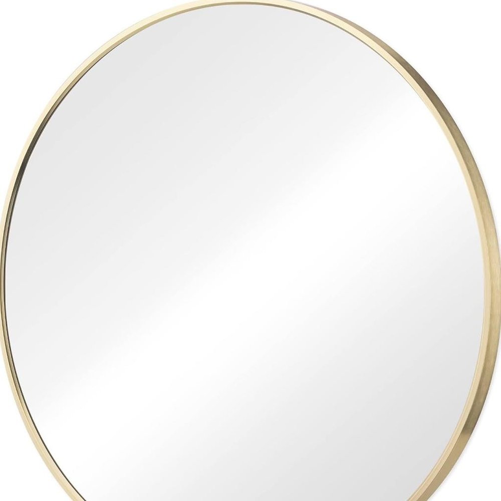 20" Gold Metal Round Framed Bathroom Vanity Mirror