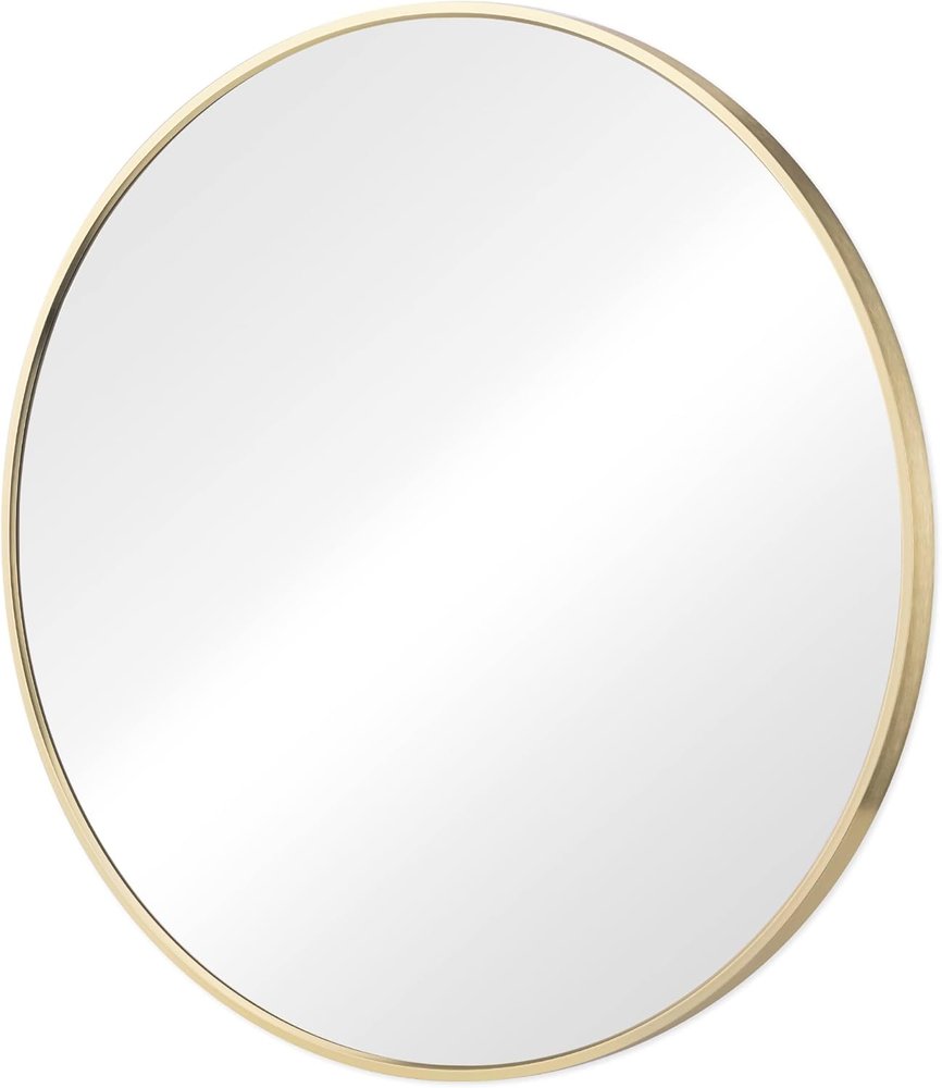 20" Gold Metal Round Framed Bathroom Vanity Mirror