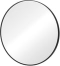 30" Black Metal Round Framed Bathroom Vanity Mirror