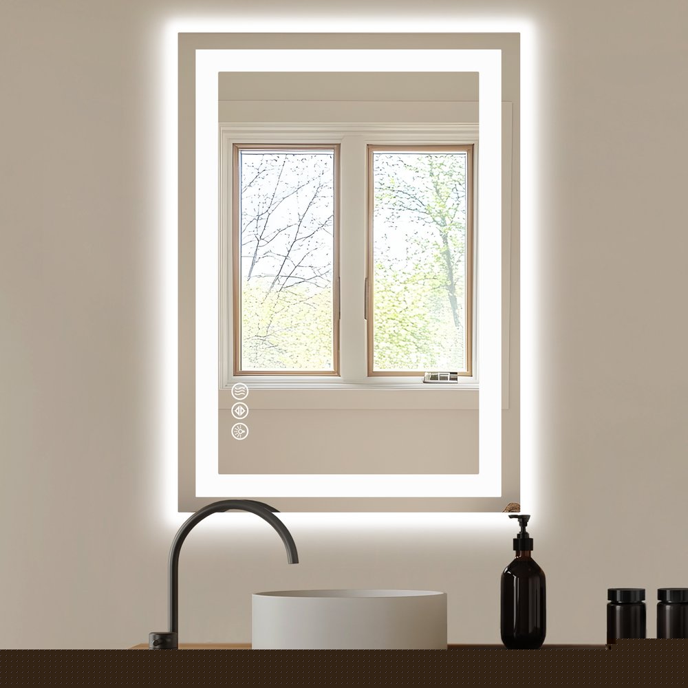 32" Lighted Frameless Bathroom Vanity Mirror