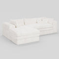121" White Corduroy Sofa