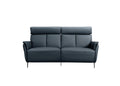 73" Blue Leather Reclining USB Sofa