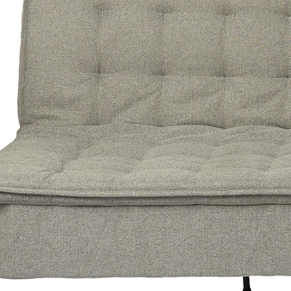 77" Gray Fabric Convertible Futon Sleeper Reclining Sofa