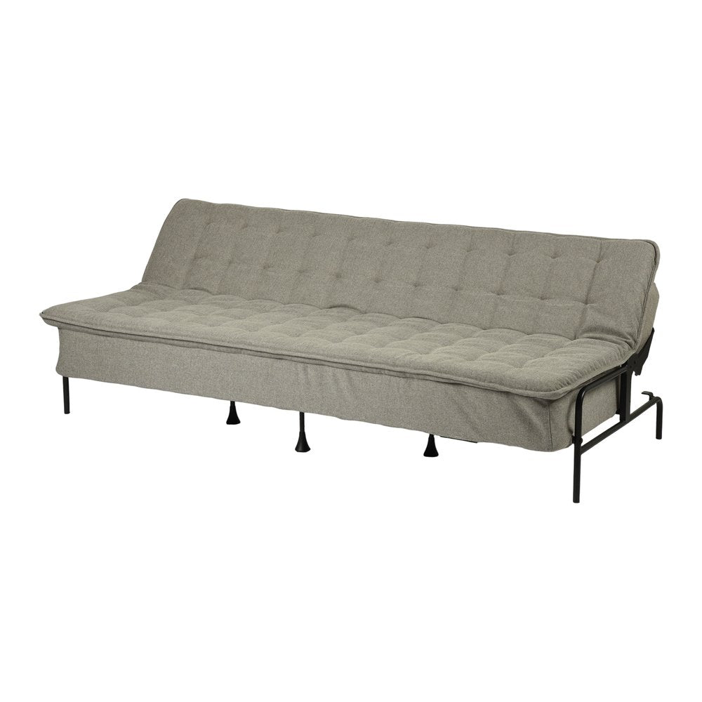 77" Gray Fabric Convertible Futon Sleeper Reclining Sofa