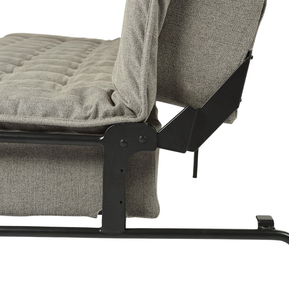 77" Gray Fabric Convertible Futon Sleeper Reclining Sofa