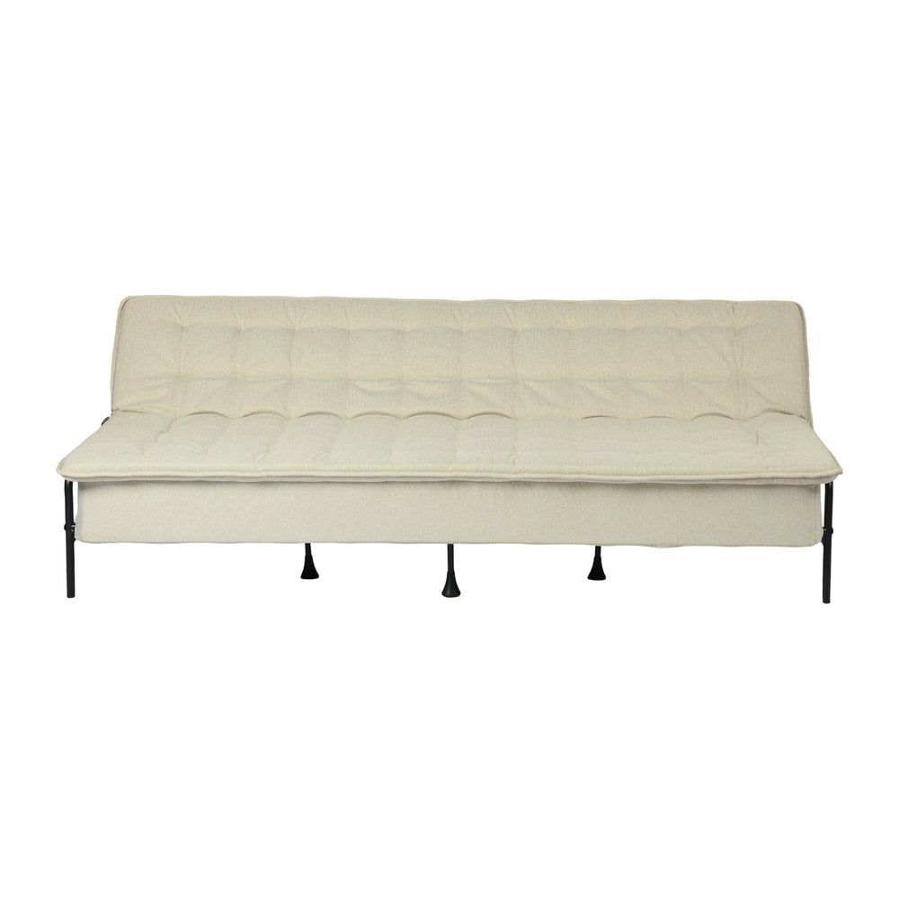 77" Beige Fabric Convertible Futon Sleeper Reclining Sofa
