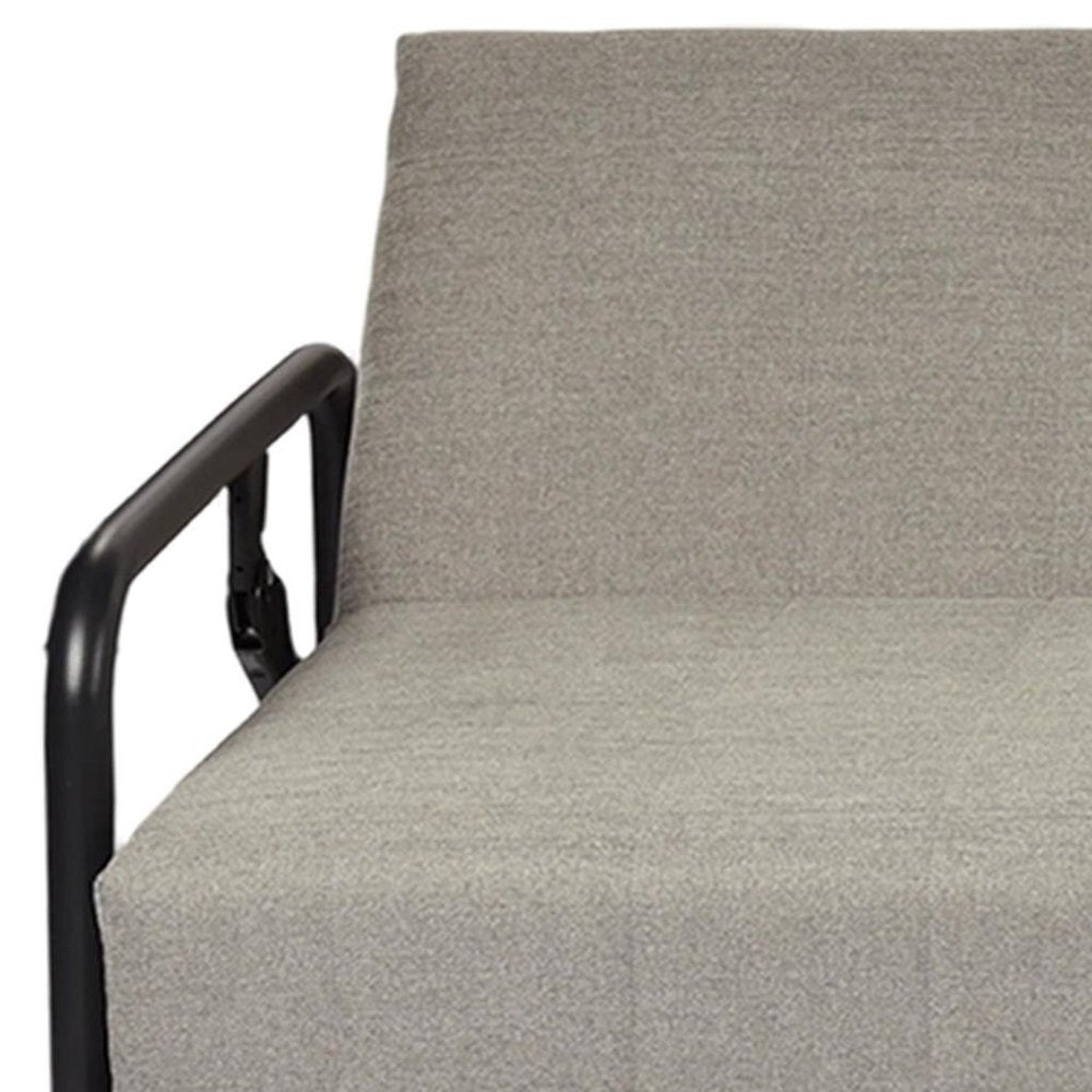 79" Gray Fabric Convertible Futon Sleeper Reclining Sofa
