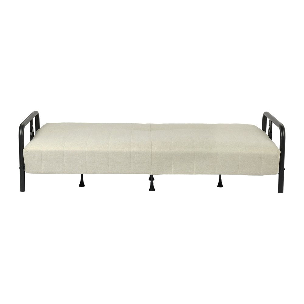 79" Beige Fabric Convertible Futon Sleeper Reclining Sofa