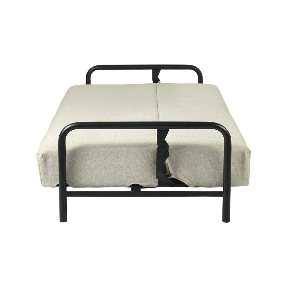 79" Beige Fabric Convertible Futon Sleeper Reclining Sofa