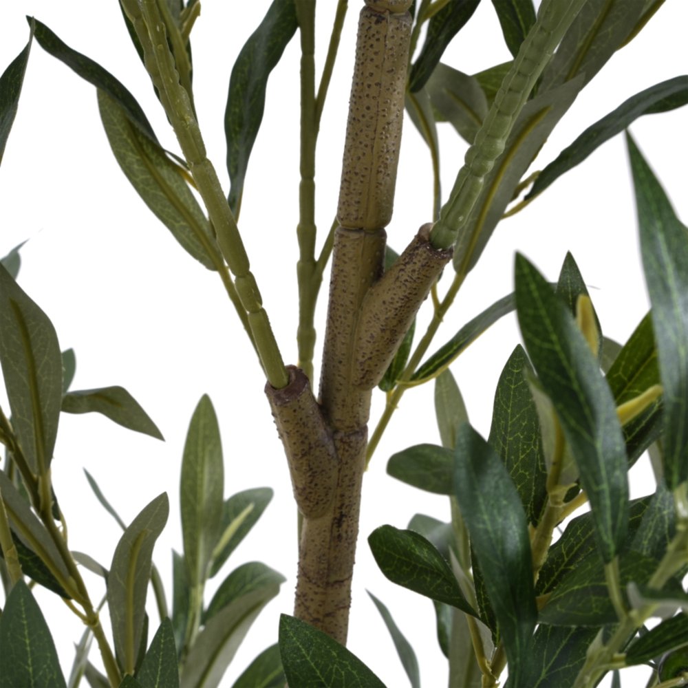 71" Green Artificial Olive Tree In Cylindrical Black Pot