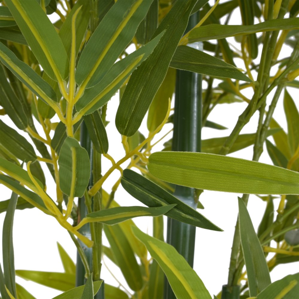 Set of Two 61" Green Artificial Bamboo Tree In Cylindrical Black Pot