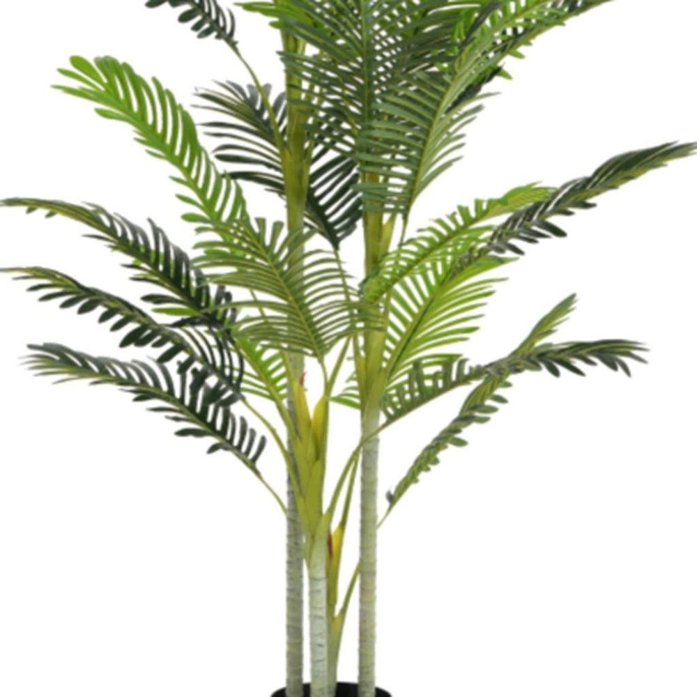 Set of Two 79" Green Artificial Palm Tree In Cylindrical Black Pot