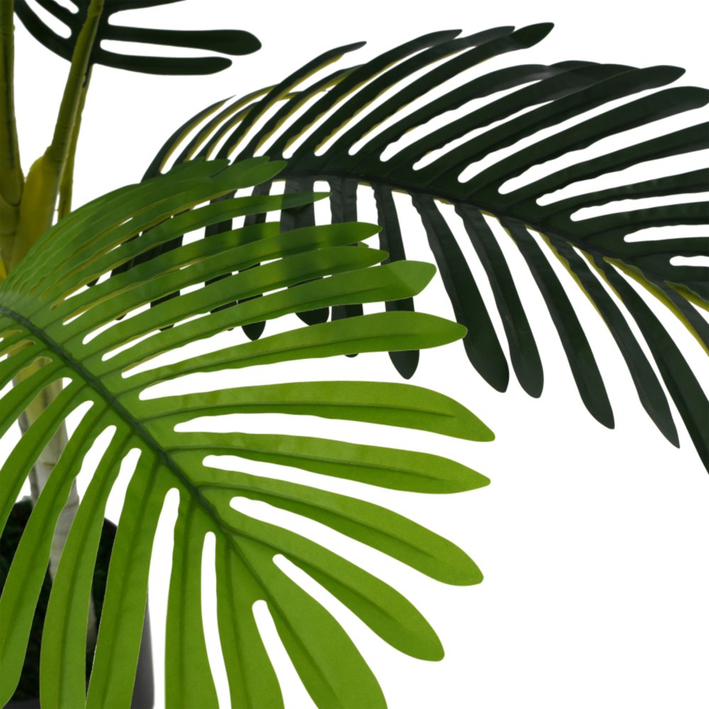 Set of Two 61" Green Artificial Palm Tree In Cylindrical Black Pot