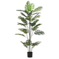 86" Green Artificial Palm Tree In Cylindrical Black Pot