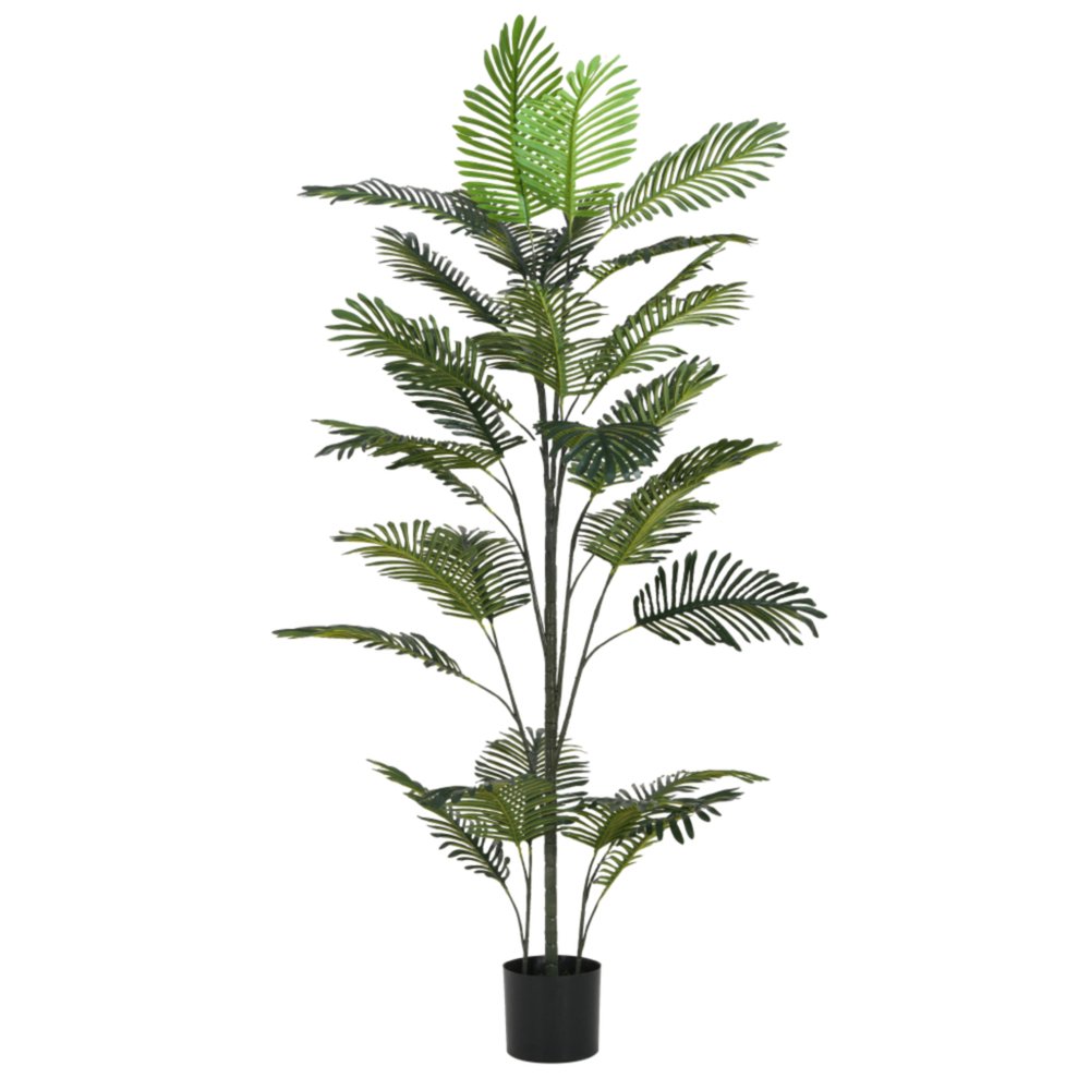 86" Green Artificial Palm Tree In Cylindrical Black Pot