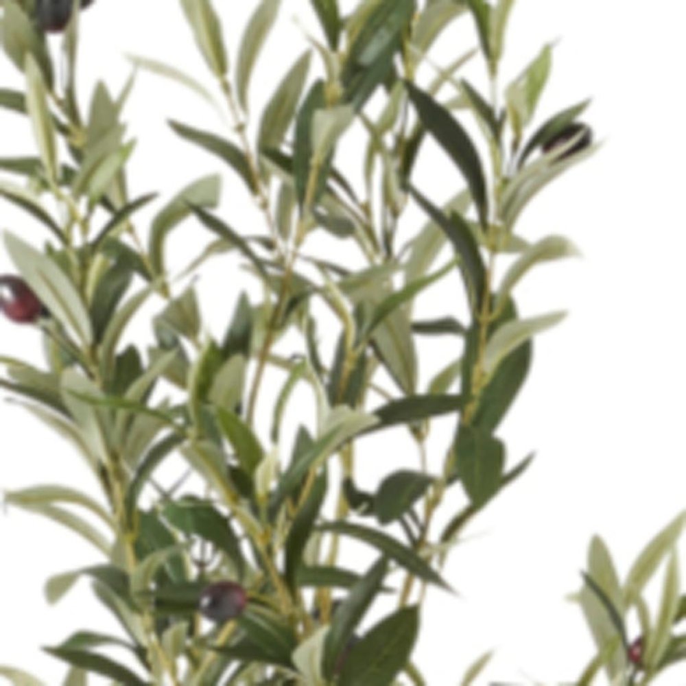 47" Green Artificial Olive Tree In Cylindrical Black Pot