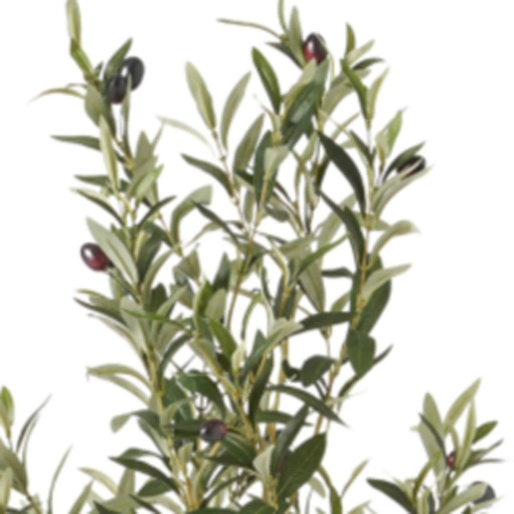 47" Green Artificial Olive Tree In Cylindrical Black Pot