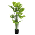 57" Green Artificial In Cylindrical Black Pot