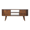 43" Brown Solid Wood Enclosed Storage Entertainment Center