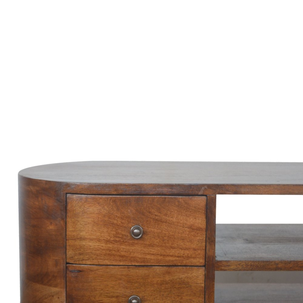 43" Brown Solid Wood Enclosed Storage Entertainment Center