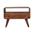 24" Brown Solid Wood Fireplace TV Stand