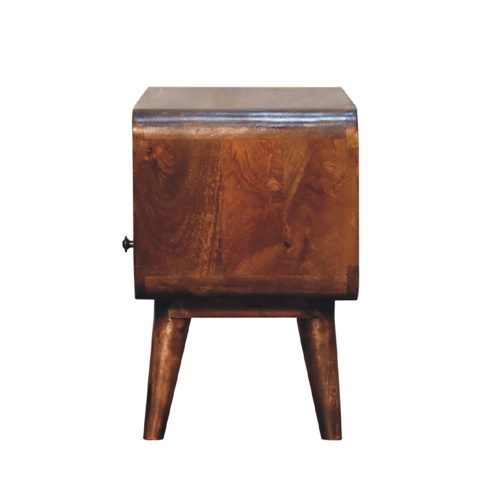 24" Brown Solid Wood Fireplace TV Stand