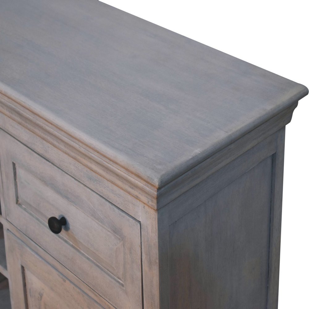 59" Brown Solid Wood Fireplace TV Stand