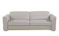 89" White Top Grain Leather Reclining Sofa And Storage
