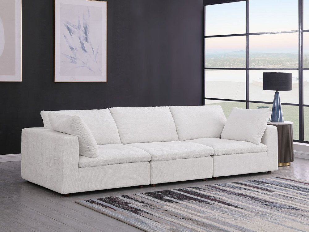 122" Pearl Fabric Reclining Sofa