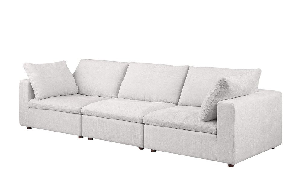 122" Pearl Fabric Reclining Sofa