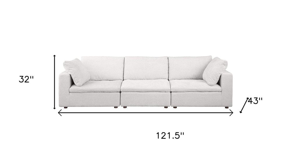 122" Pearl Fabric Reclining Sofa