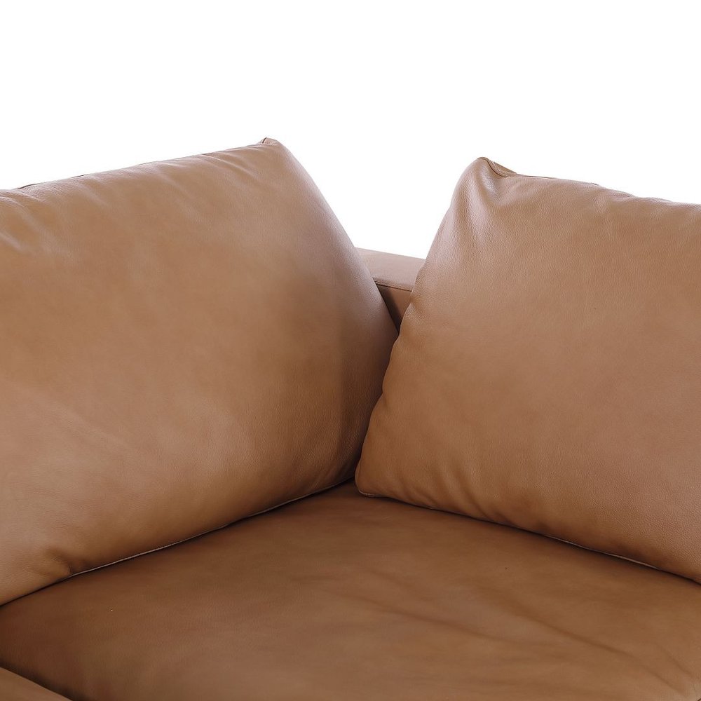 86" Chestnut and Brown Italian Leather Loveseat