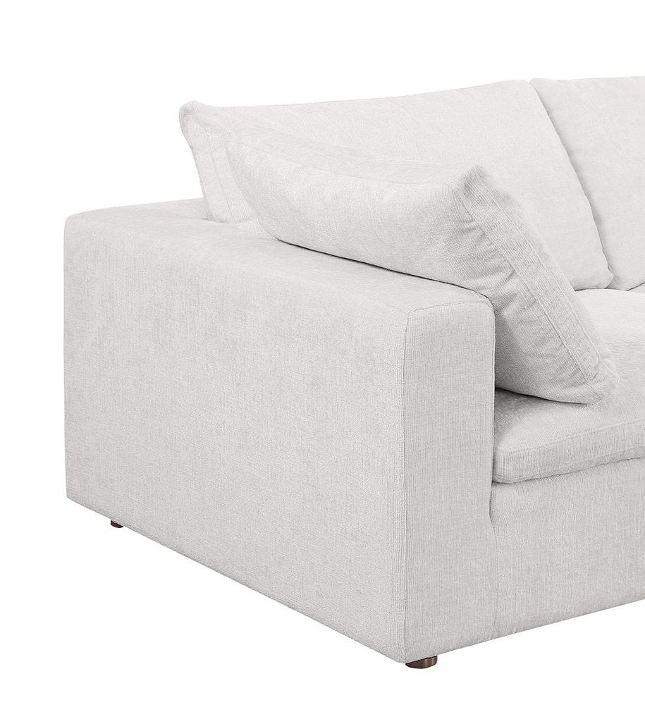 86" Pearl and Brown Italian Leather Loveseat