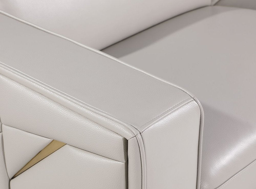71" Dark Gray and Silver Italian Leather Loveseat