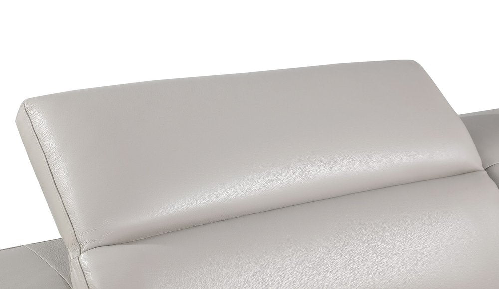 71" Dark Gray and Silver Italian Leather Loveseat