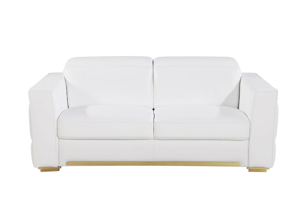 71" Dark Gray and Silver Italian Leather Loveseat