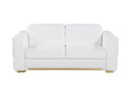 71" Dark Gray and Silver Italian Leather Loveseat