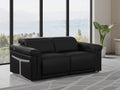 73" Black Italian Leather Power Reclining Loveseat
