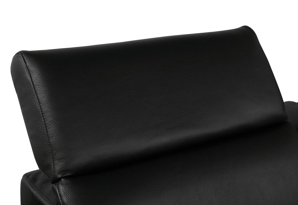 73" Black Italian Leather Power Reclining Loveseat
