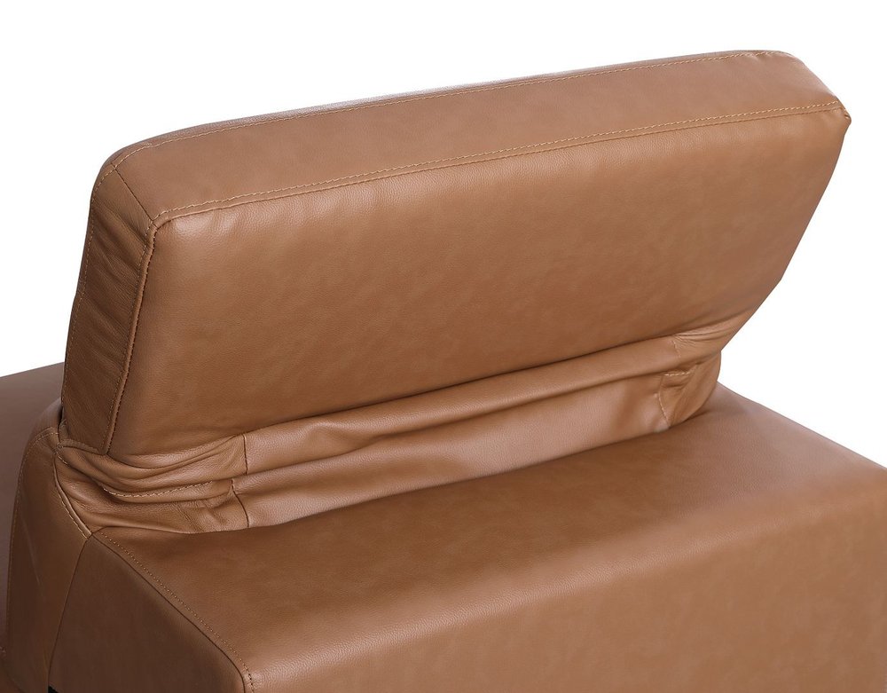 76" Chestnut and Silver Italian Leather Power Reclining Loveseat
