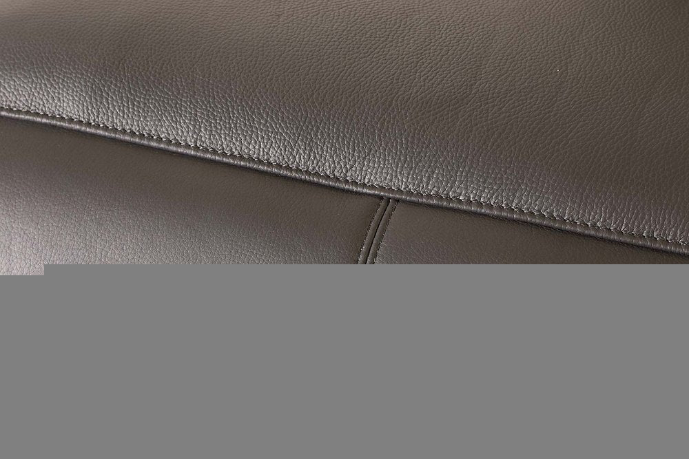 76" Dark Gray and Silver Italian Leather Power Reclining Loveseat