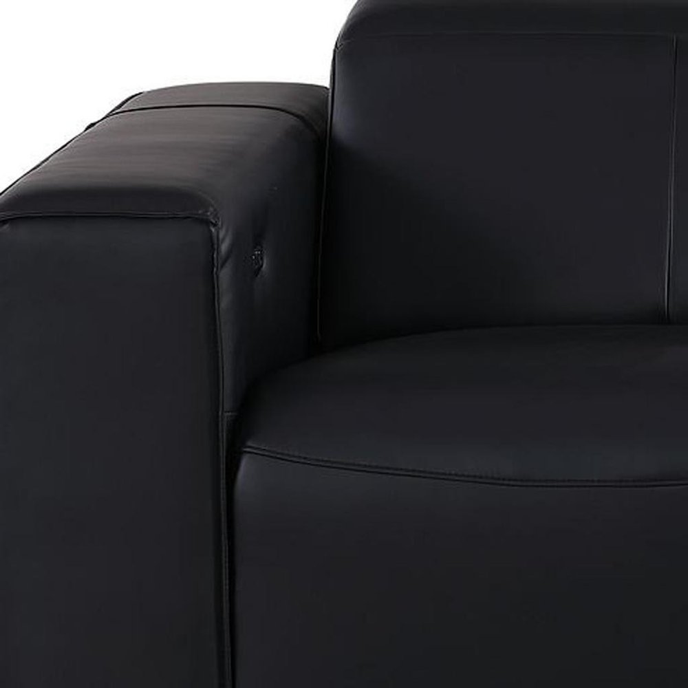 80" Black and Brown Leather Power Reclining Loveseat