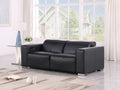 80" Black and Brown Leather Power Reclining Loveseat