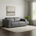 80" Black and Brown Leather Power Reclining Loveseat
