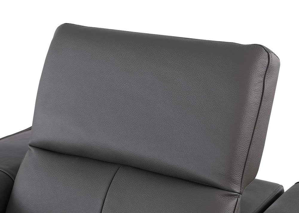 80" Black and Brown Leather Power Reclining Loveseat